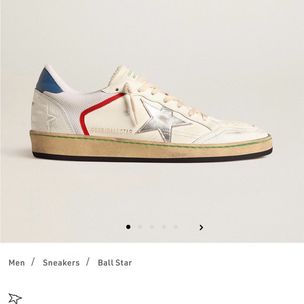 Golden Goose Men's Ball Star Sneakers - Cream and Silver
